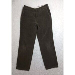Perry Ellis Cottons Earth Brown Corduroy Pants Size 34x32 100% Cotton (32x32)